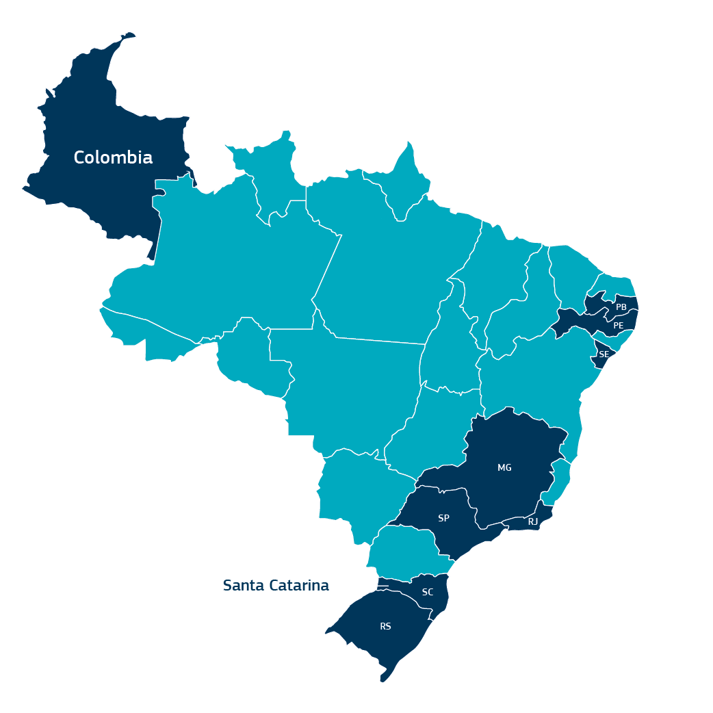 Colombia, Santa Catarina, Criciúma e Urussanga